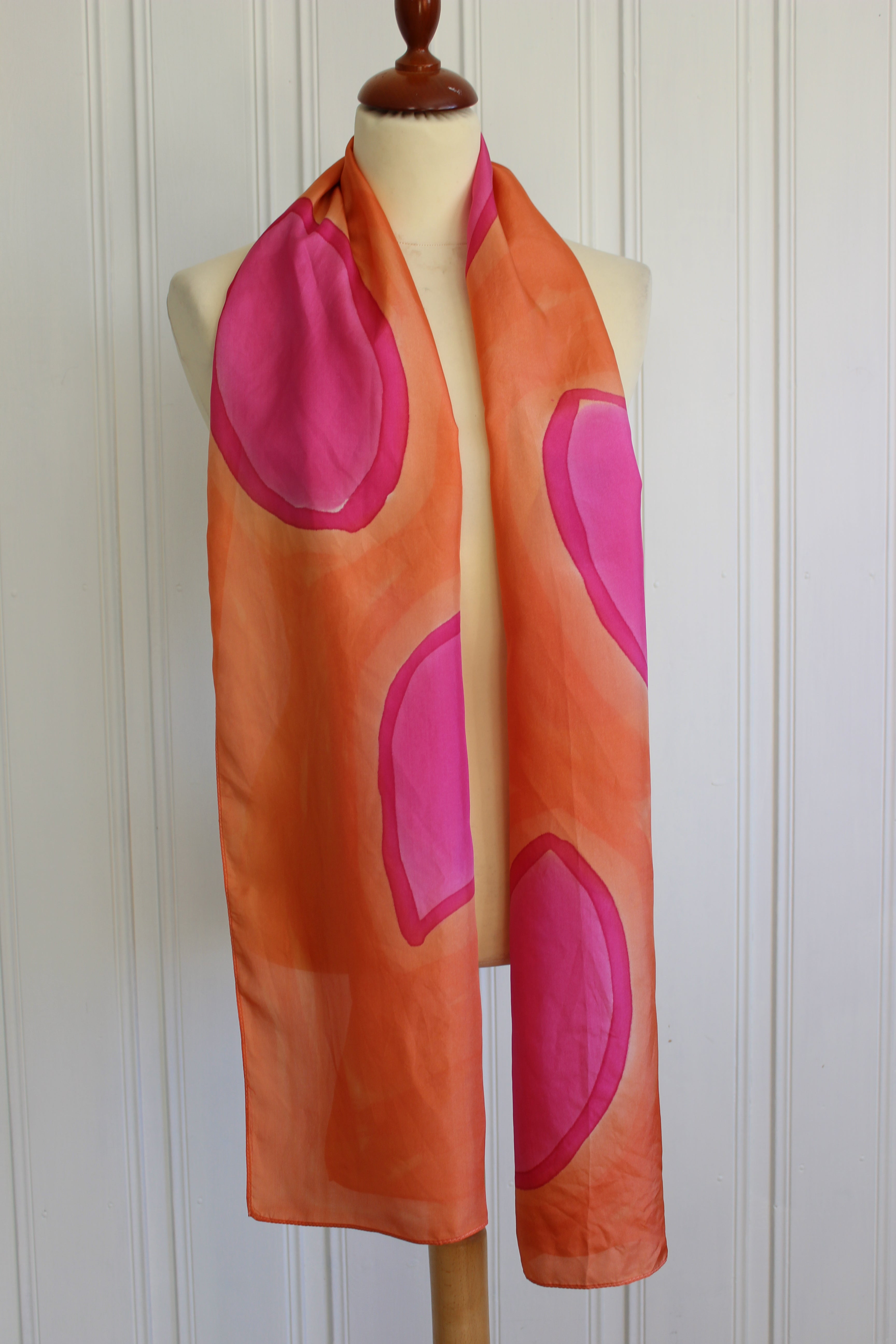 Hand painted silk scarf  3819
